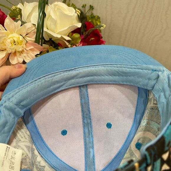 80s 90s Style Abstract Print Strapback Cap Hat Adjustable Unisex 100% Cotton - Picture 11 of 14